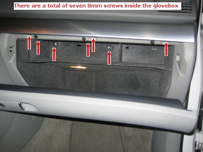Remove Audi glovebox screws